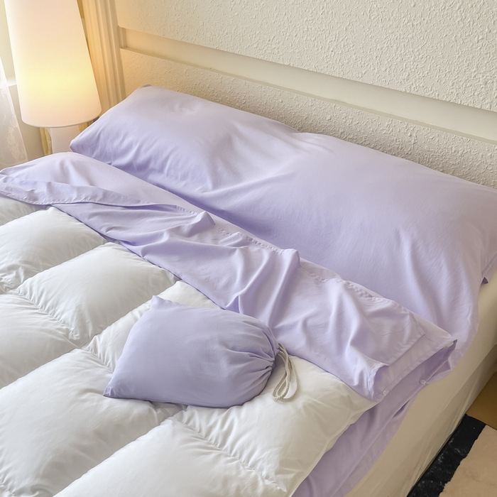 91家纺网 家纺一手货源 找家纺 老K2025年纯色酒店隔脏睡袋单人床双人床酒店睡袋 优雅紫