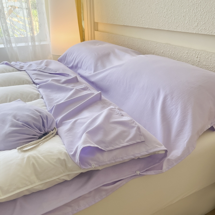 91家纺网 家纺一手货源 找家纺 老K2025年纯色酒店隔脏睡袋单人床双人床酒店睡袋 优雅紫