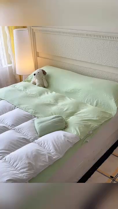 91家纺网 家纺一手货源 找家纺 老K2025年纯色酒店隔脏睡袋单人床双人床酒店睡袋 清新绿