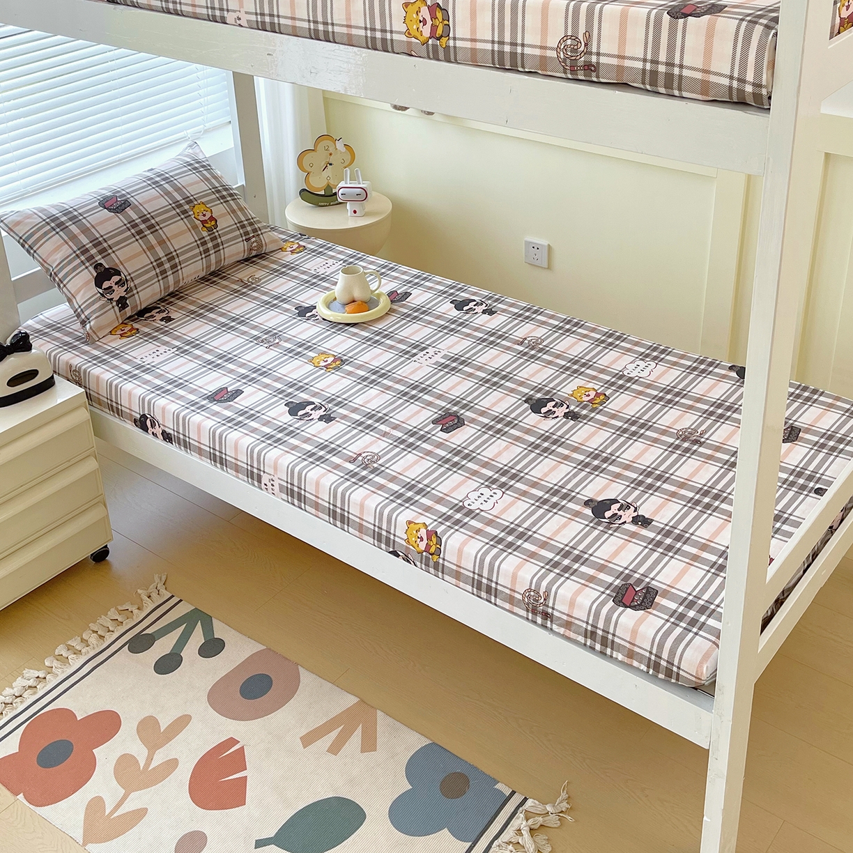 91家纺网 家纺一手货源 找家纺 金鑫汇家纺 2025新款全棉学生宿舍单品床笠系列 谦逊敖丙