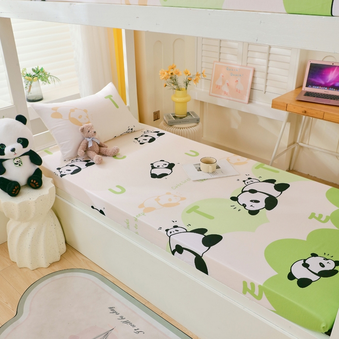 91家纺网 家纺一手货源 找家纺 金鑫汇家纺 2025新款全棉学生宿舍单品床笠系列 快乐萌兔