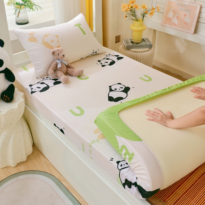 91家纺网 家纺一手货源 找家纺 金鑫汇家纺 2025新款全棉学生宿舍单品床笠系列 快乐萌兔