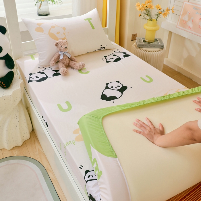 91家纺网 家纺一手货源 找家纺 金鑫汇家纺 2025新款全棉学生宿舍单品床笠系列 快乐萌兔