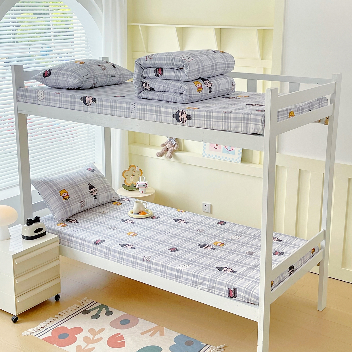 91家纺网 家纺一手货源 找家纺 金鑫汇家纺 2025新款全棉学生宿舍单品床笠系列 无畏申公豹-咖