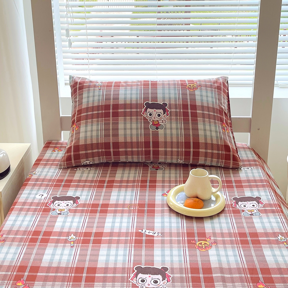 91家纺网 家纺一手货源 找家纺 金鑫汇家纺 2025新款全棉学生宿舍单品床笠系列 花丛兔