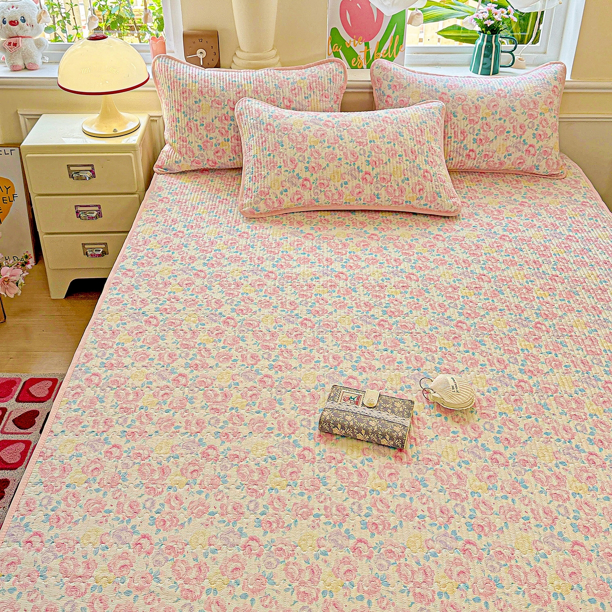 91家纺网 家纺一手货源 找家纺 （总）恒尚居 2025新款云感床褥垫双层皱皱纱学生软床垫床护垫-四季款-系列一