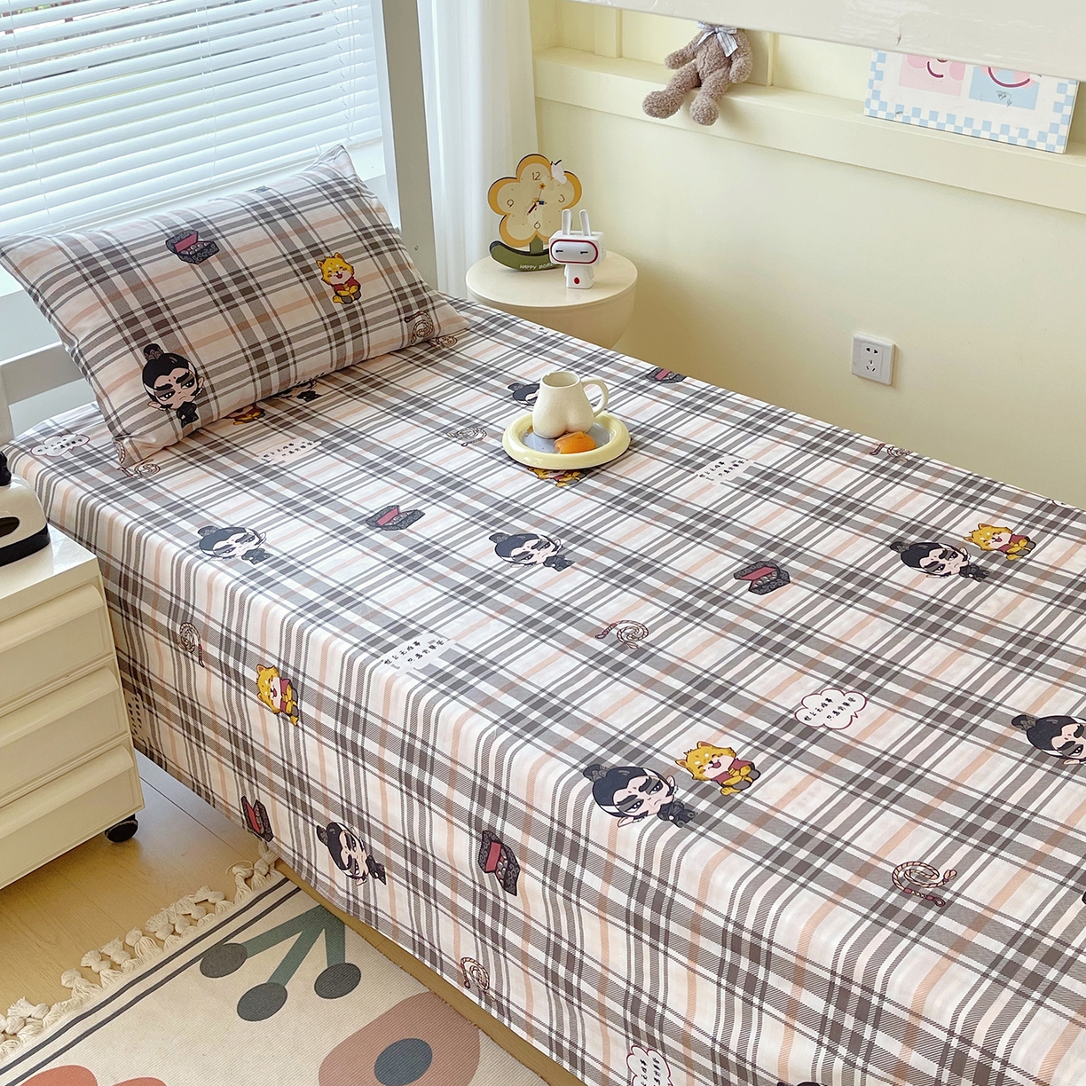 91家纺网 家纺一手货源 找家纺 金鑫汇家纺 2025新款全棉学生宿舍单品床单系列 传奇哪吒-红