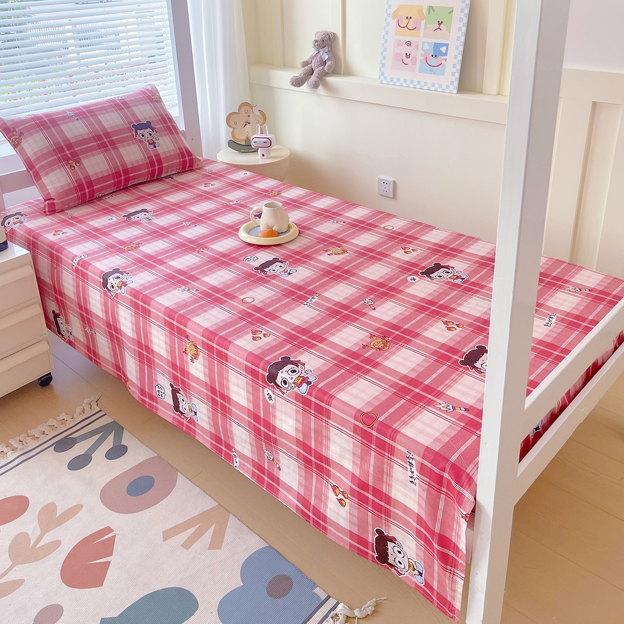 91家纺网 家纺一手货源 找家纺 金鑫汇家纺 2025新款全棉学生宿舍单品床单系列 传奇哪吒-棕