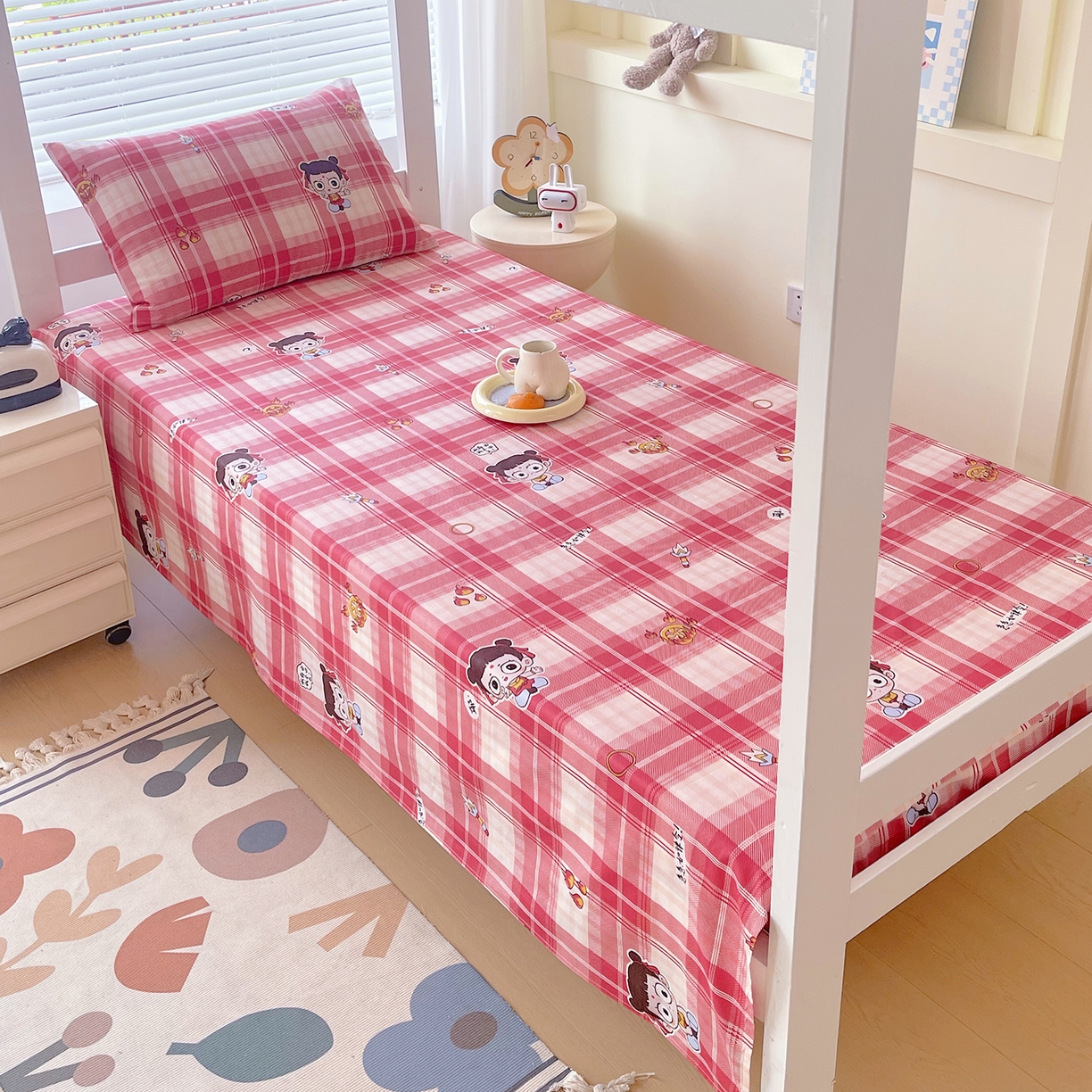 91家纺网 家纺一手货源 找家纺 金鑫汇家纺 2025新款全棉学生宿舍单品床单系列 传奇哪吒-棕