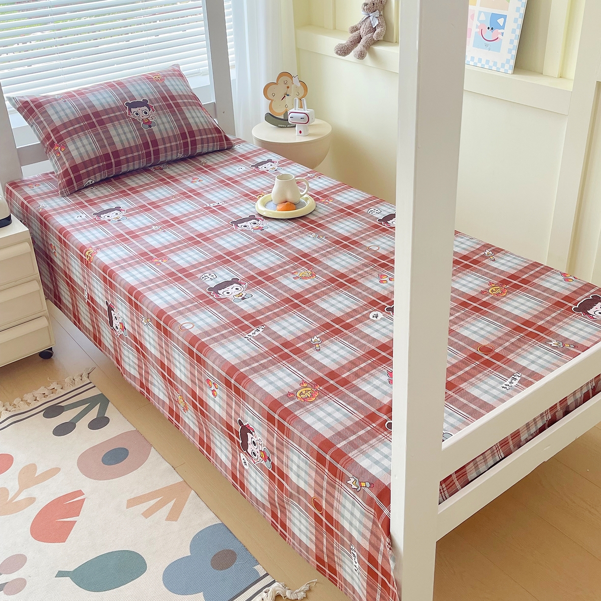 91家纺网 家纺一手货源 找家纺 金鑫汇家纺 2025新款全棉学生宿舍单品床单系列 传奇哪吒-棕