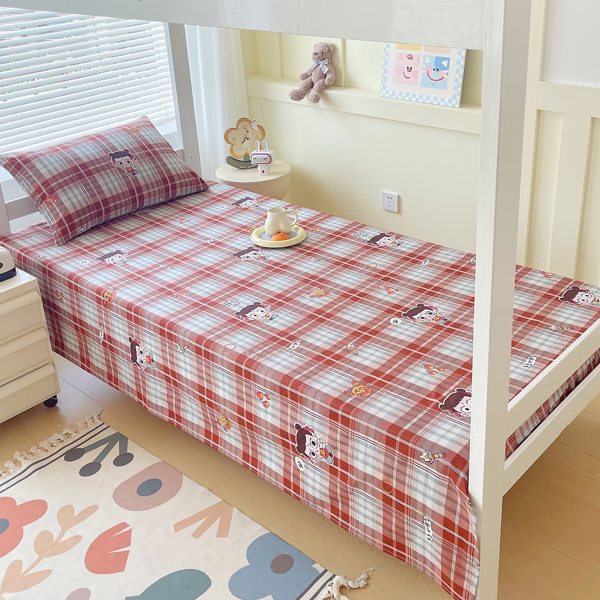 91家纺网 家纺一手货源 找家纺 金鑫汇家纺 2025新款全棉学生宿舍单品床单系列 传奇哪吒-棕