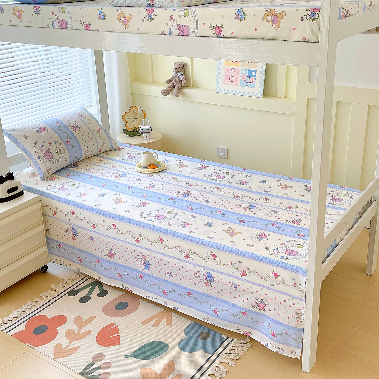 91家纺网 家纺一手货源 找家纺 金鑫汇家纺 2025新款全棉学生宿舍单品床单系列 谦逊敖丙