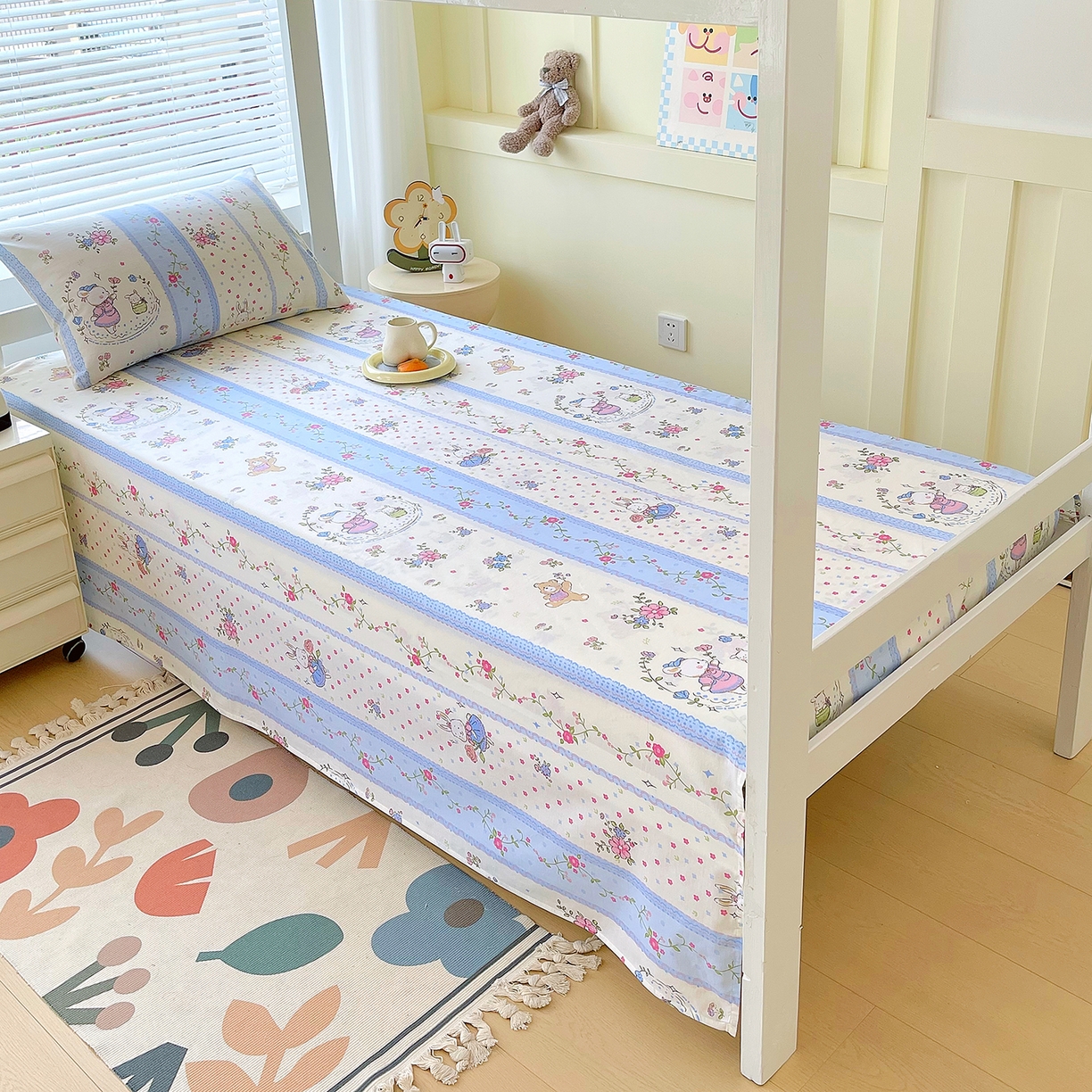 91家纺网 家纺一手货源 找家纺 金鑫汇家纺 2025新款全棉学生宿舍单品床单系列 谦逊敖丙