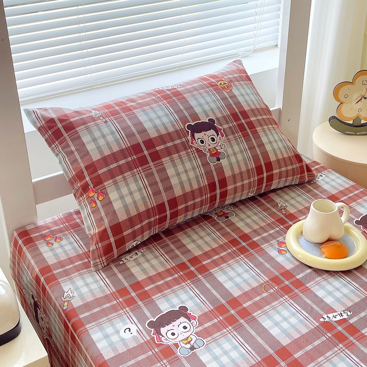 91家纺网 家纺一手货源 找家纺 金鑫汇家纺 2025新款全棉学生宿舍三件套四件套系列 传奇哪吒-棕