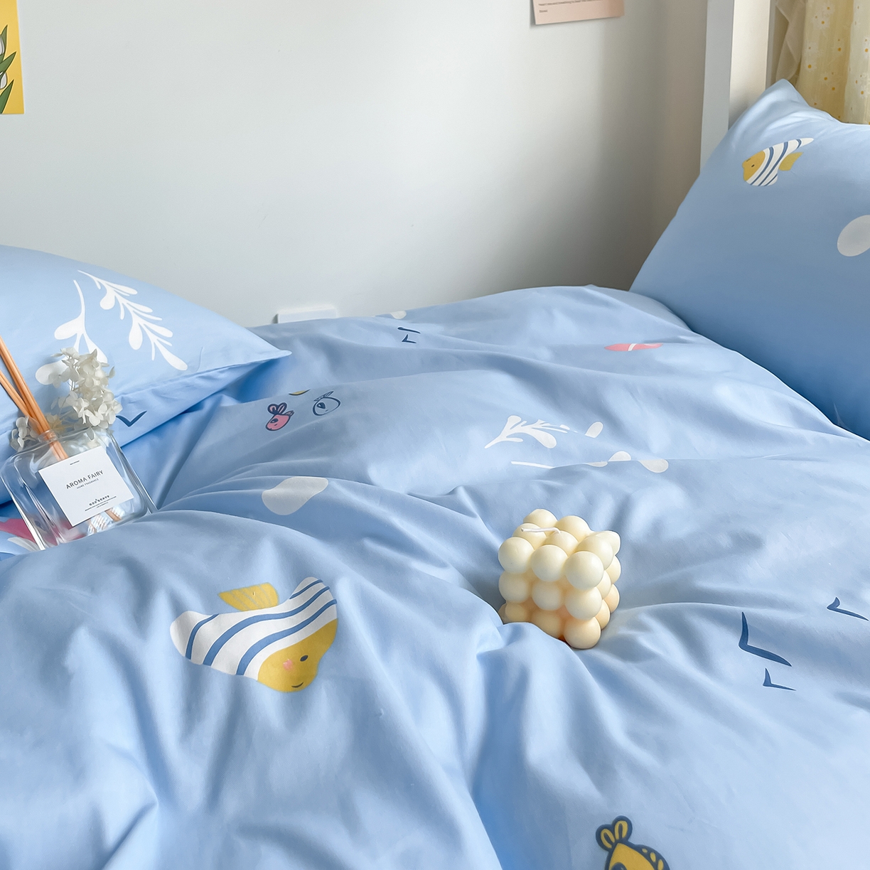 91家纺网 家纺一手货源 找家纺 金鑫汇家纺 2025新款全棉学生宿舍三件套四件套系列 海族馆