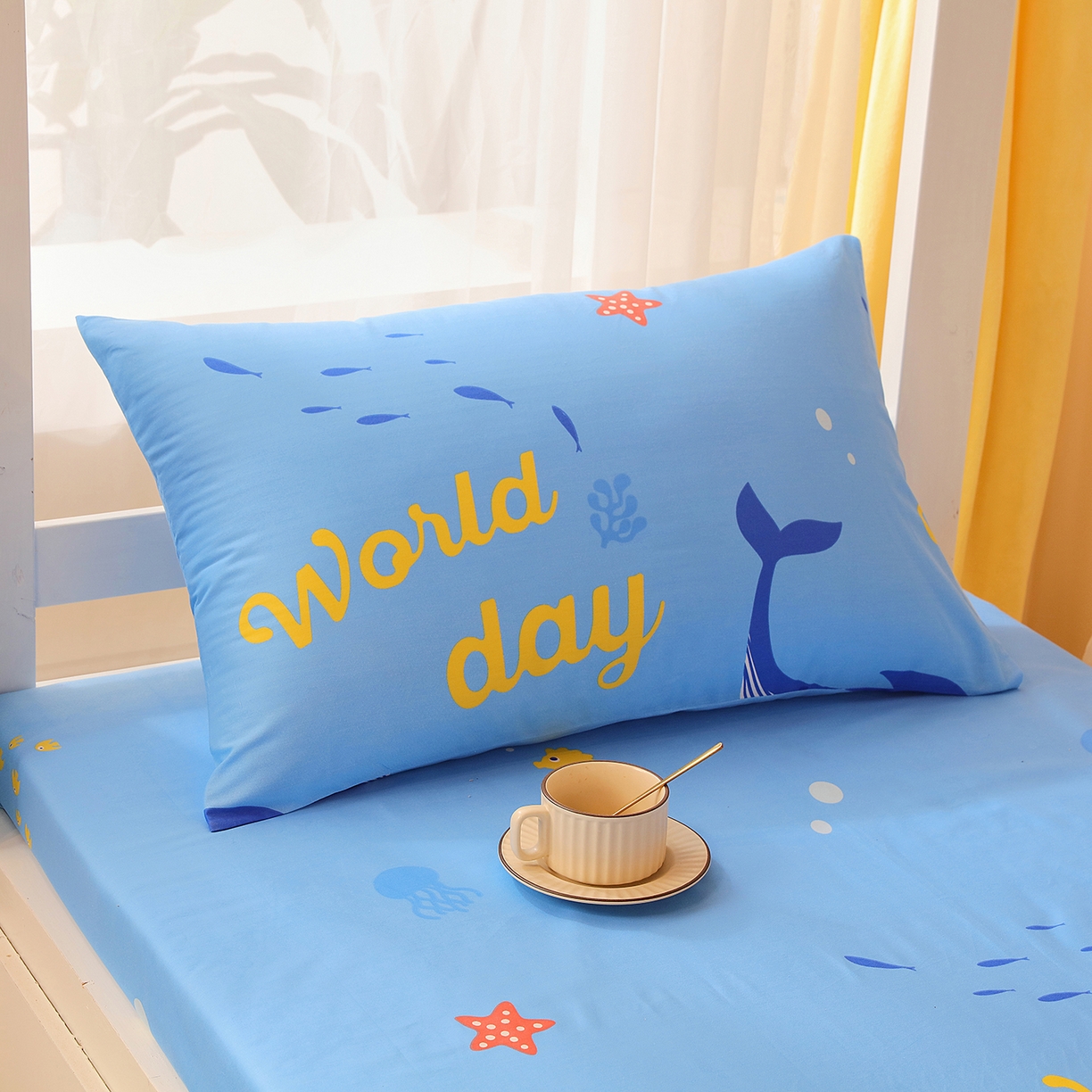 91家纺网 家纺一手货源 找家纺 金鑫汇家纺 2025新款全棉学生宿舍三件套四件套系列 荷枝桃桃