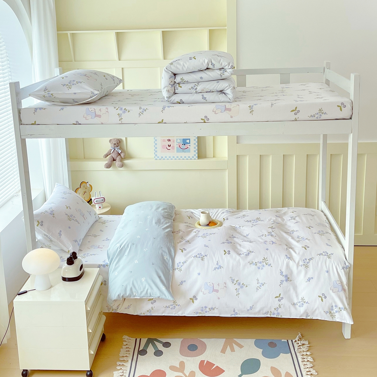 91家纺网 家纺一手货源 找家纺 金鑫汇家纺 2025新款全棉学生宿舍三件套四件套系列 简格-卡其