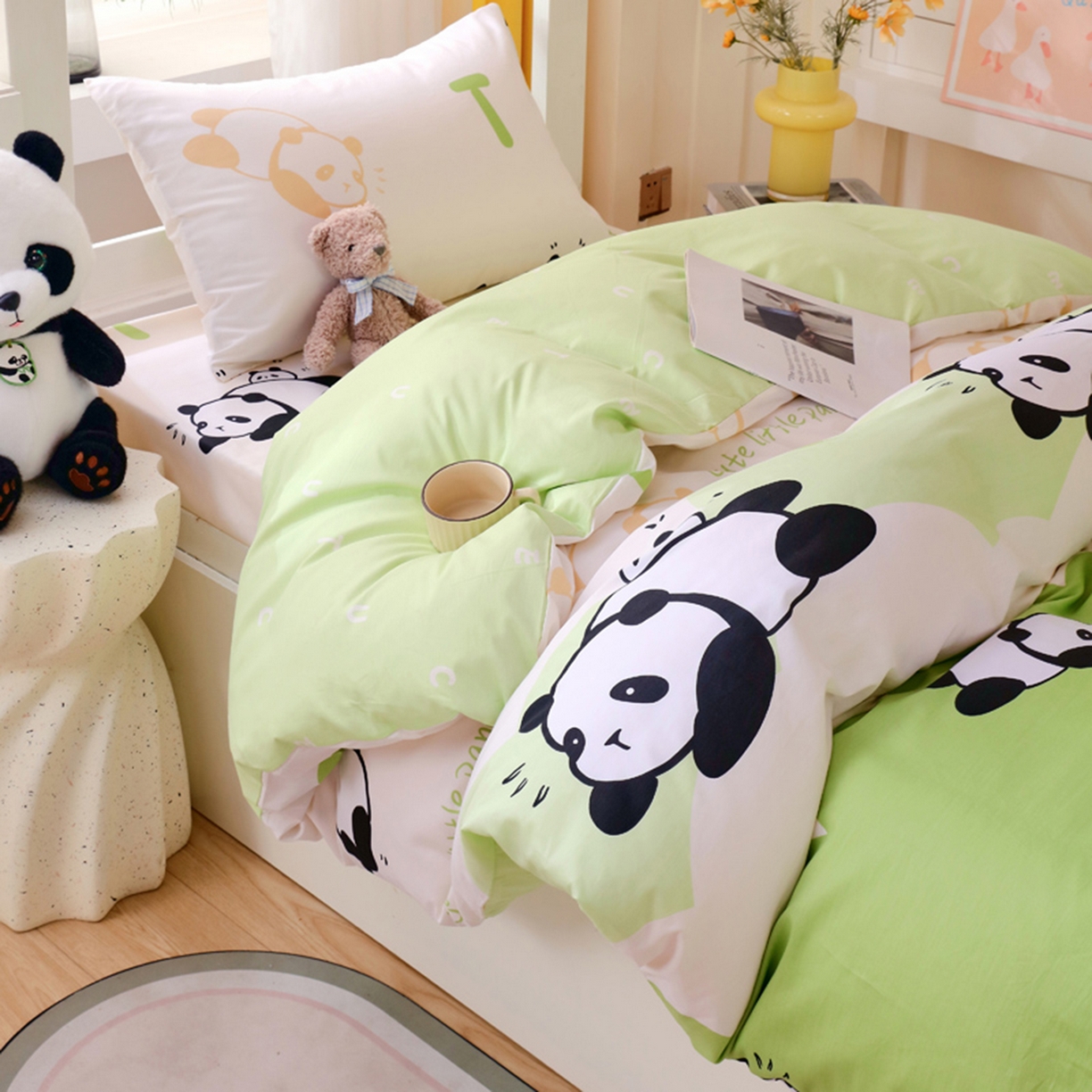 91家纺网 家纺一手货源 找家纺 金鑫汇家纺 2025新款全棉学生宿舍三件套四件套系列 快乐萌兔