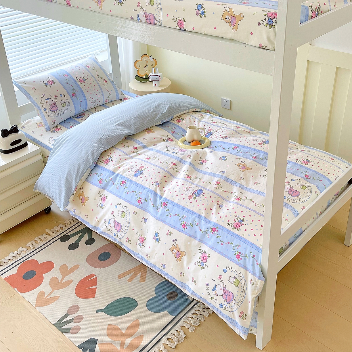 91家纺网 家纺一手货源 找家纺 金鑫汇家纺 2025新款全棉学生宿舍三件套四件套系列 梦蝶