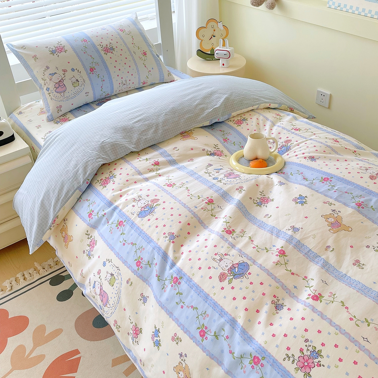 91家纺网 家纺一手货源 找家纺 金鑫汇家纺 2025新款全棉学生宿舍三件套四件套系列 梦蝶