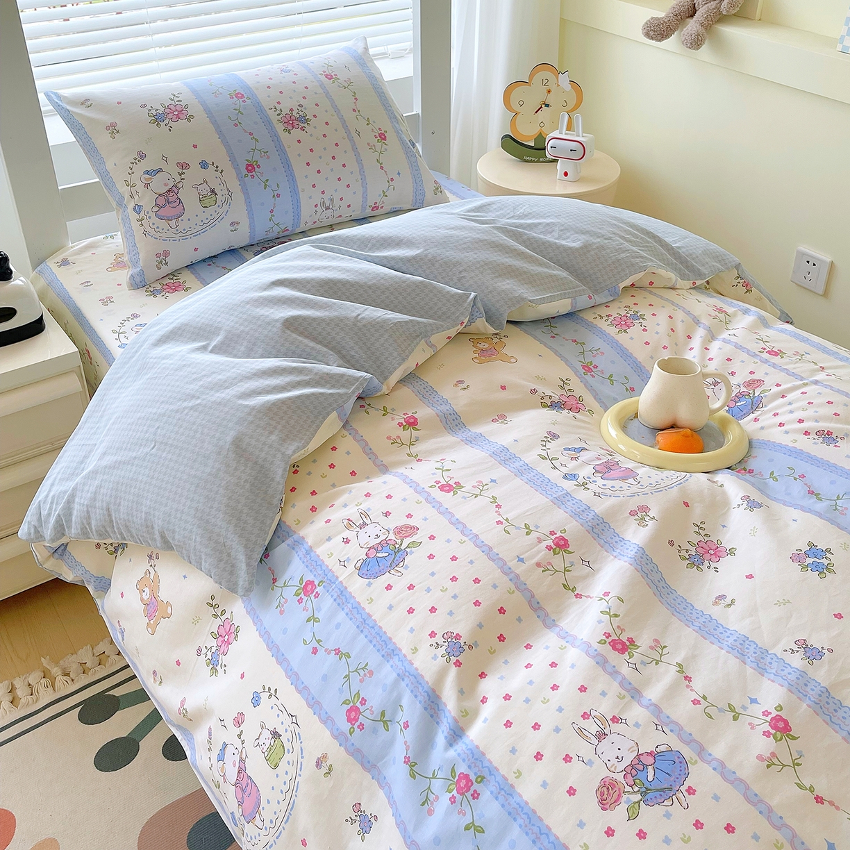 91家纺网 家纺一手货源 找家纺 金鑫汇家纺 2025新款全棉学生宿舍三件套四件套系列 梦蝶