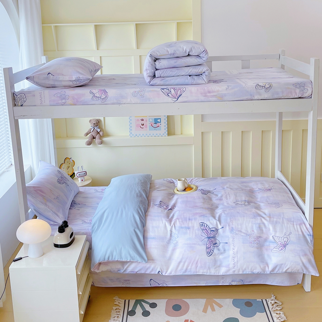 91家纺网 家纺一手货源 找家纺 金鑫汇家纺 2025新款全棉学生宿舍三件套四件套系列 喵喵日记