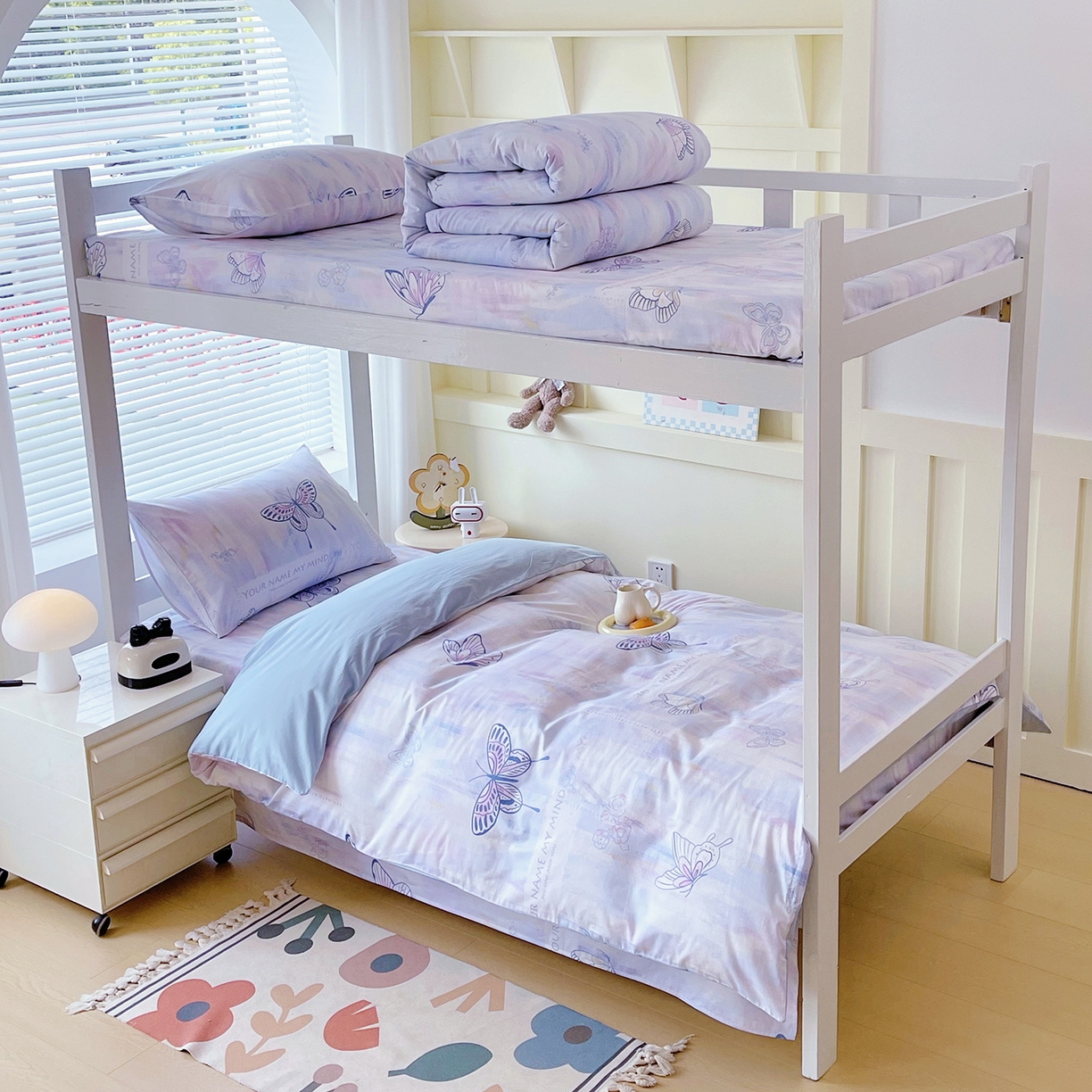 91家纺网 家纺一手货源 找家纺 金鑫汇家纺 2025新款全棉学生宿舍三件套四件套系列 喵喵日记