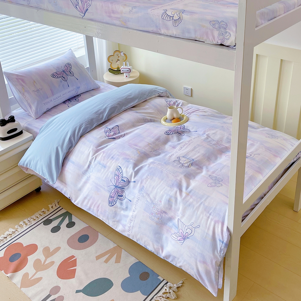 91家纺网 家纺一手货源 找家纺 金鑫汇家纺 2025新款全棉学生宿舍三件套四件套系列 喵喵日记