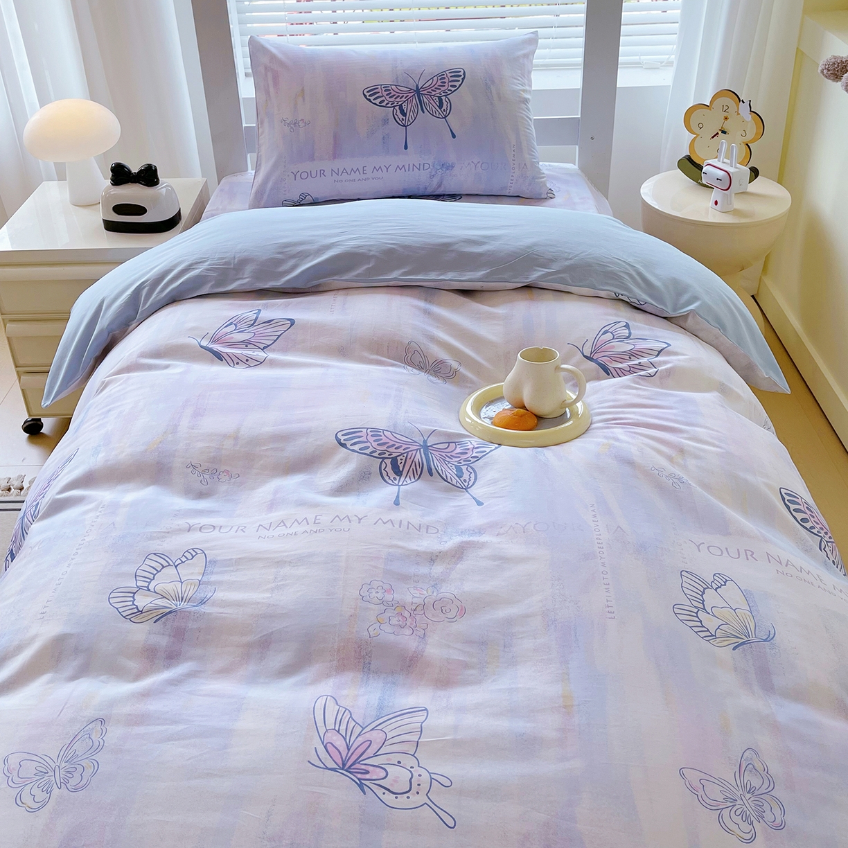 91家纺网 家纺一手货源 找家纺 金鑫汇家纺 2025新款全棉学生宿舍三件套四件套系列 喵喵日记