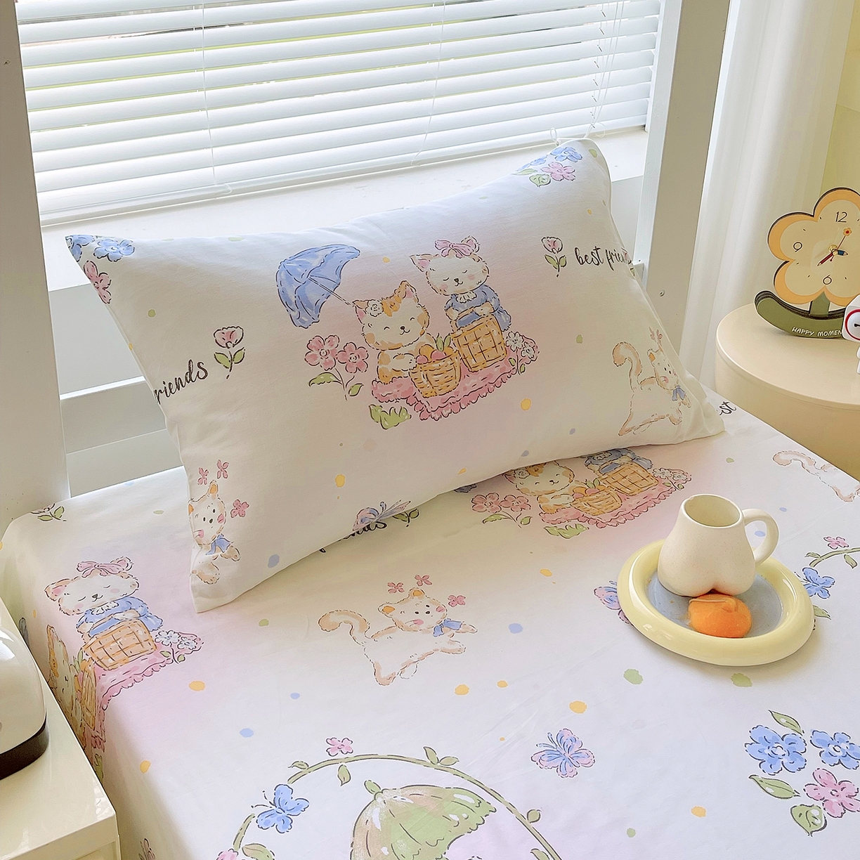 91家纺网 家纺一手货源 找家纺 金鑫汇家纺 2025新款全棉学生宿舍三件套四件套系列 奶油粉