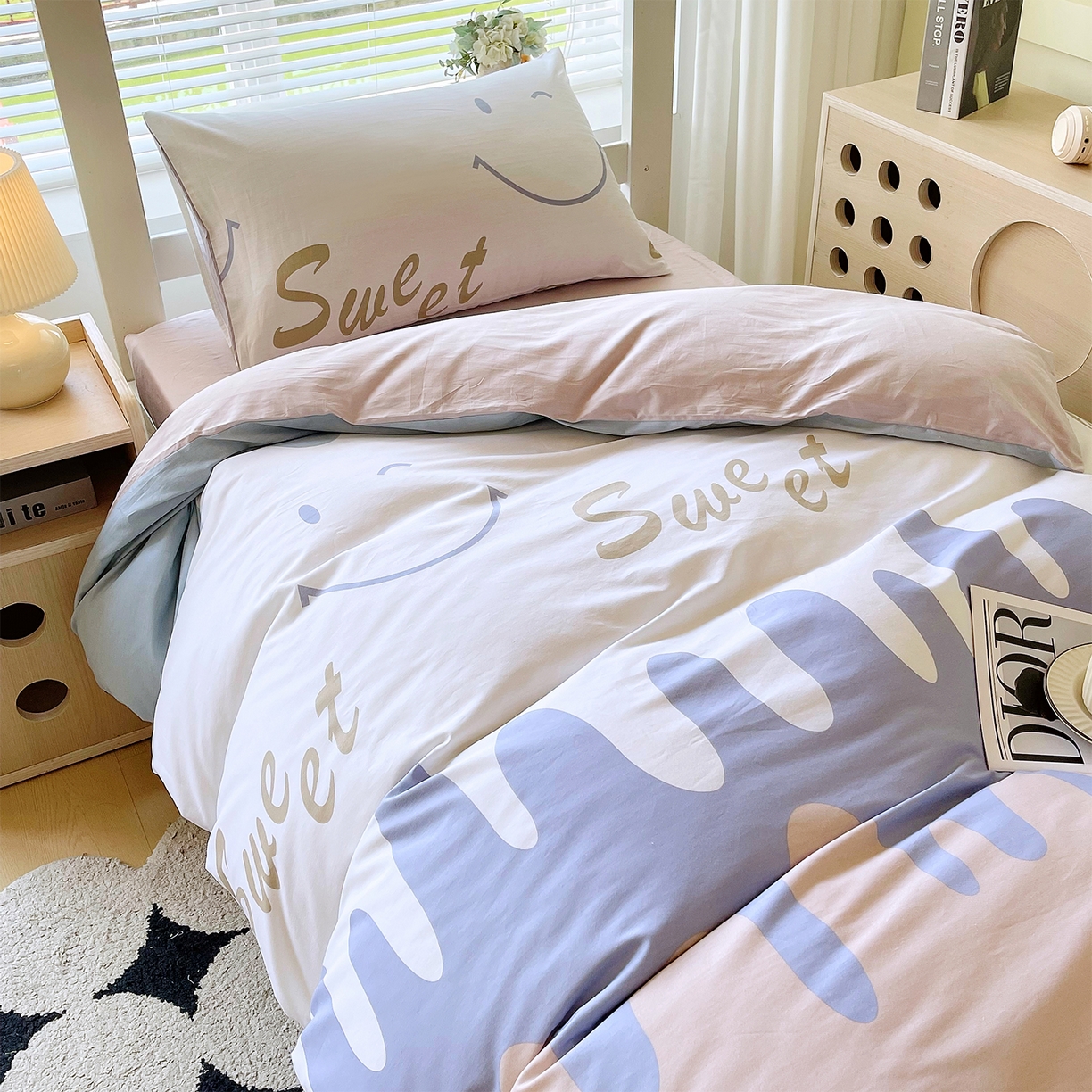 91家纺网 家纺一手货源 找家纺 金鑫汇家纺 2025新款全棉学生宿舍三件套四件套系列 谦逊敖丙