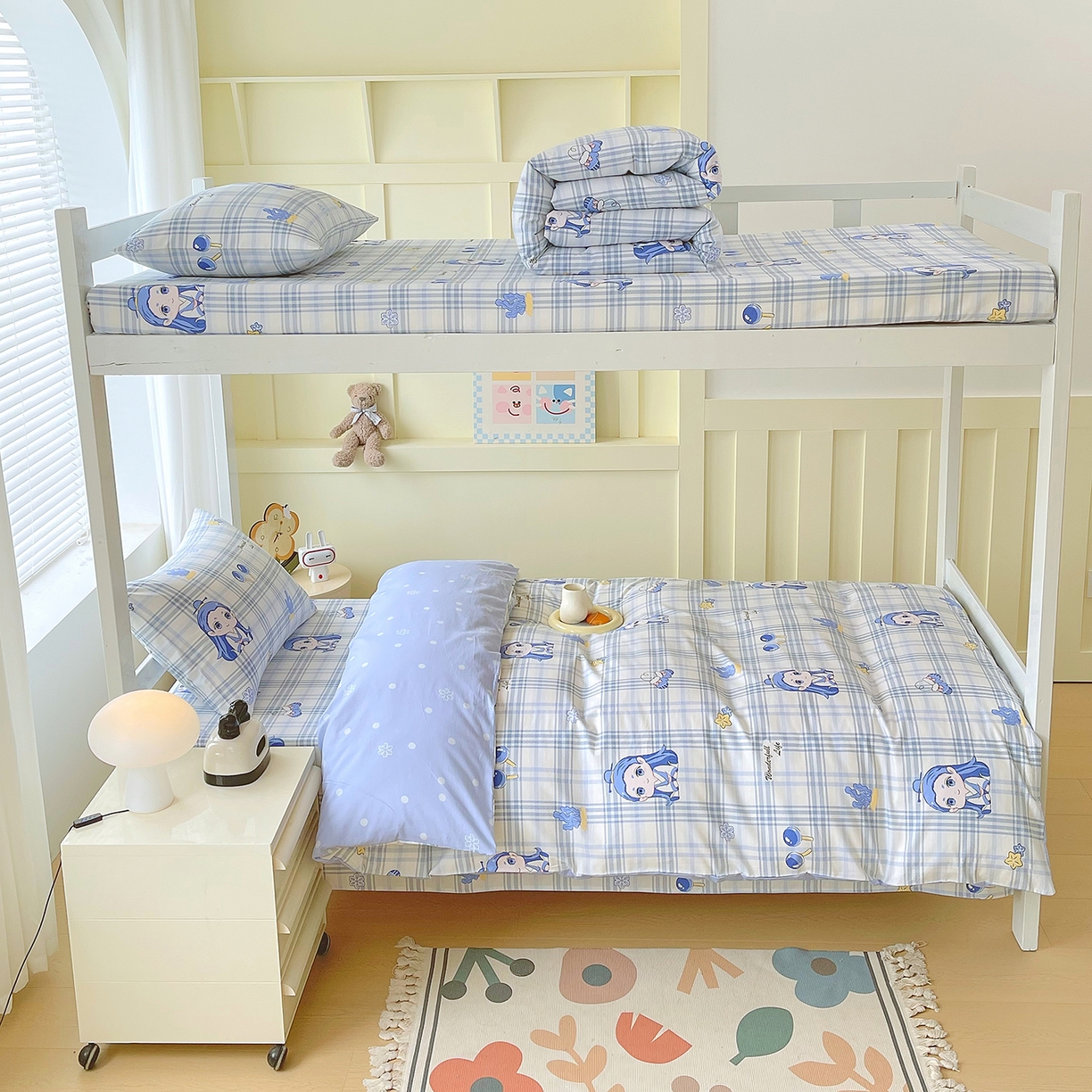 91家纺网 家纺一手货源 找家纺 金鑫汇家纺 2025新款全棉学生宿舍三件套四件套系列 无畏申公豹-咖