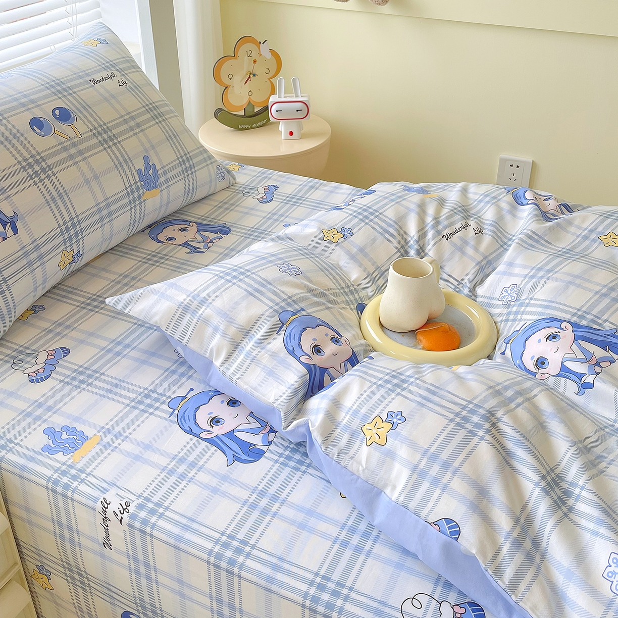 91家纺网 家纺一手货源 找家纺 金鑫汇家纺 2025新款全棉学生宿舍三件套四件套系列 无畏申公豹-咖