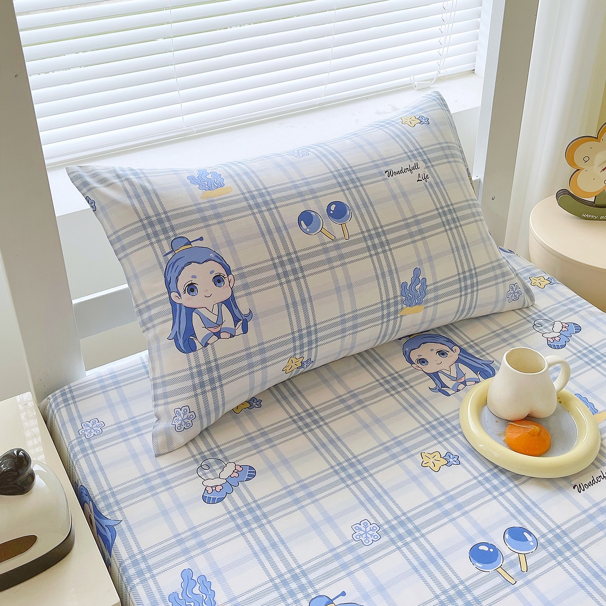 91家纺网 家纺一手货源 找家纺 金鑫汇家纺 2025新款全棉学生宿舍三件套四件套系列 无畏申公豹-咖