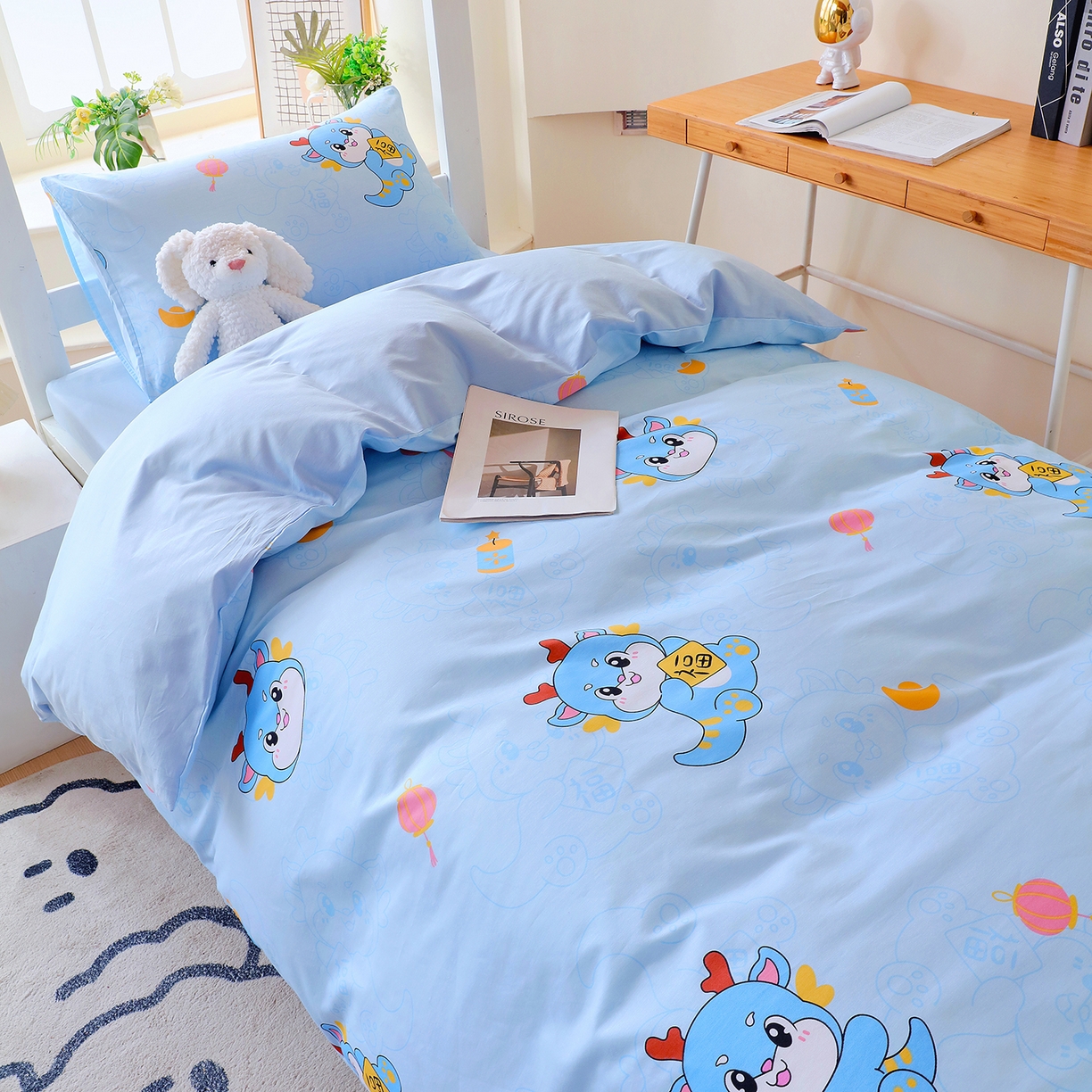 91家纺网 家纺一手货源 找家纺 金鑫汇家纺 2025新款全棉学生宿舍三件套四件套系列 无畏申公豹-灰