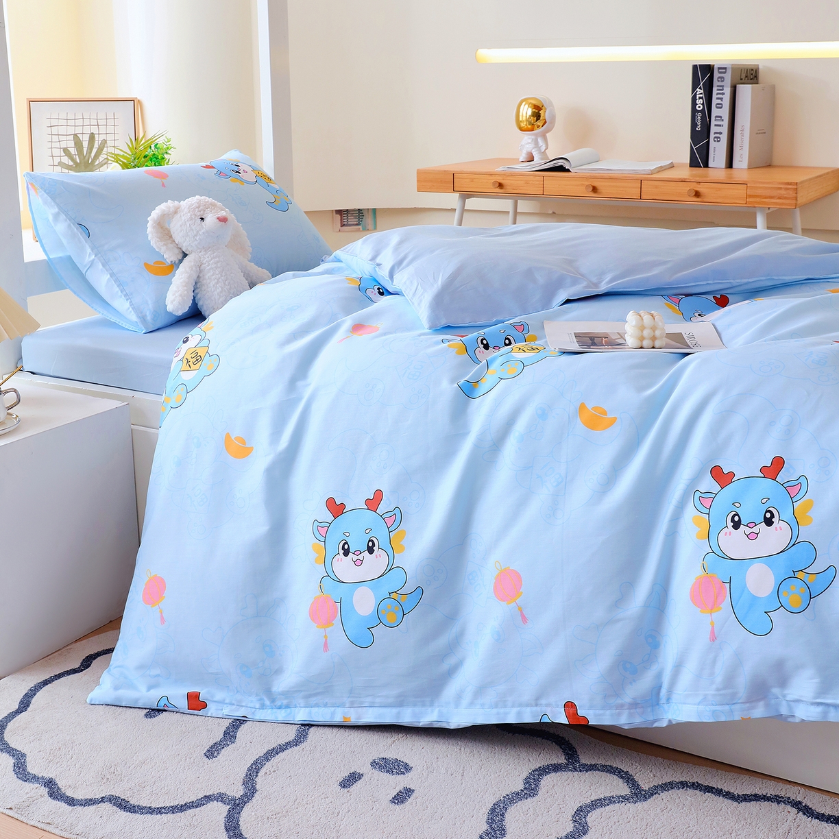 91家纺网 家纺一手货源 找家纺 金鑫汇家纺 2025新款全棉学生宿舍三件套四件套系列 无畏申公豹-灰