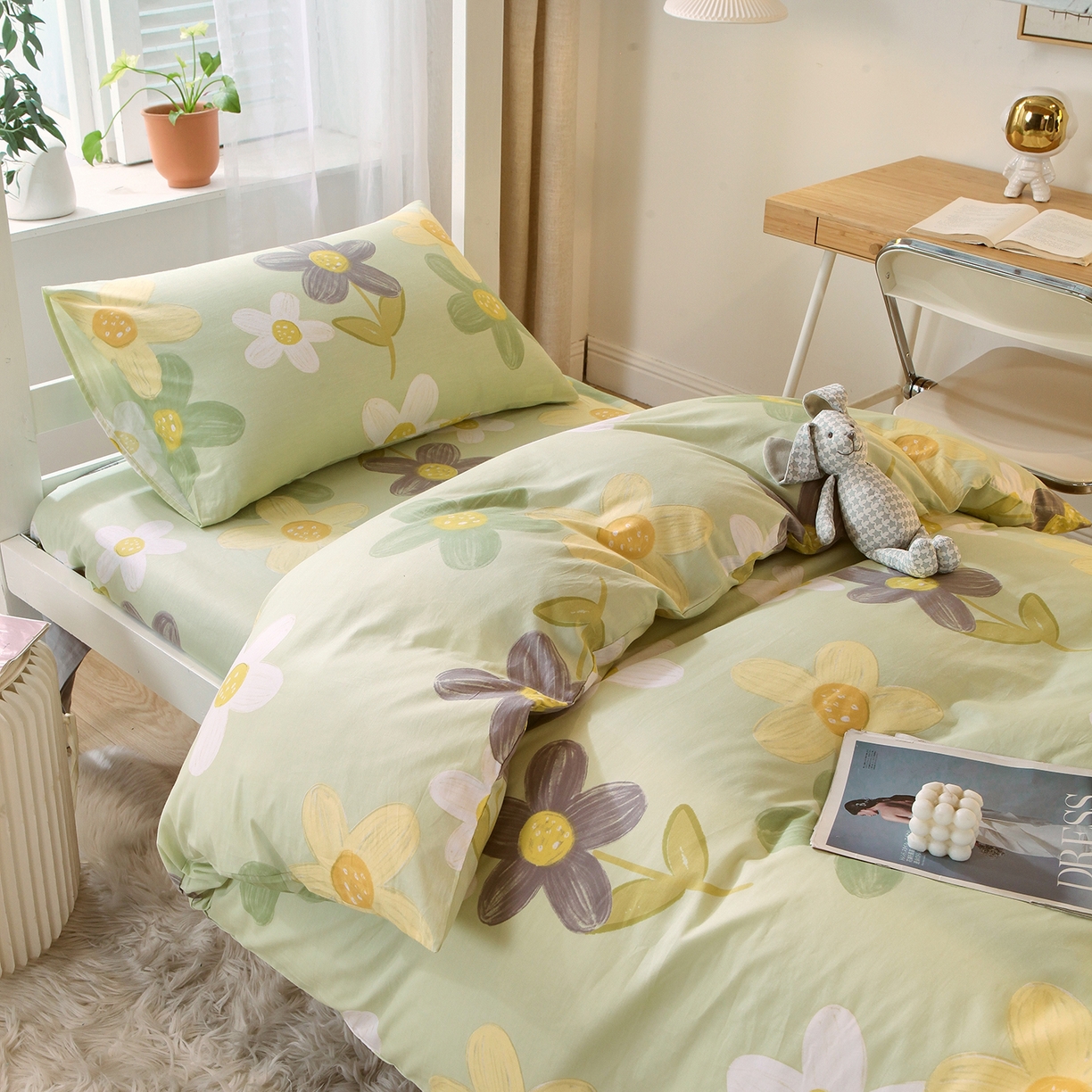 91家纺网 家纺一手货源 找家纺 金鑫汇家纺 2025新款全棉学生宿舍三件套四件套系列 五彩缤纷