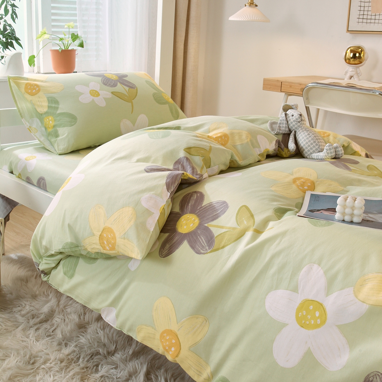 91家纺网 家纺一手货源 找家纺 金鑫汇家纺 2025新款全棉学生宿舍三件套四件套系列 五彩缤纷