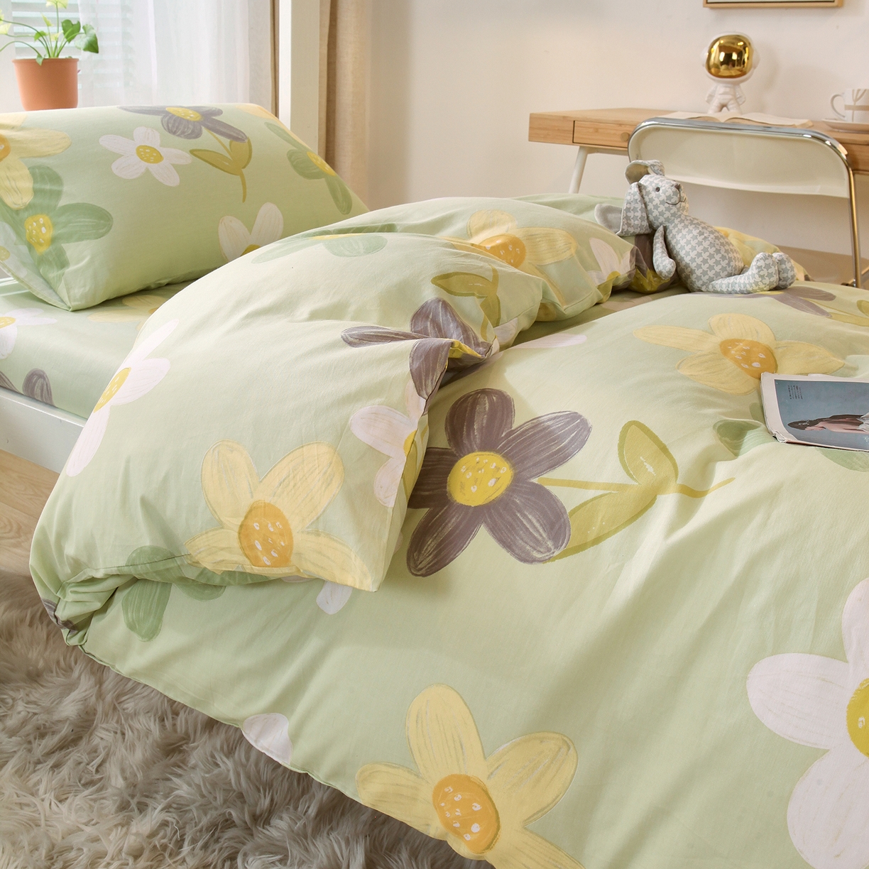 91家纺网 家纺一手货源 找家纺 金鑫汇家纺 2025新款全棉学生宿舍三件套四件套系列 五彩缤纷