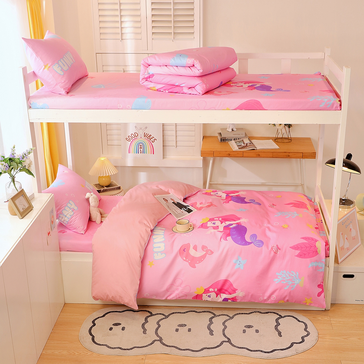 91家纺网 家纺一手货源 找家纺 金鑫汇家纺 2025新款全棉学生宿舍三件套四件套系列 小青龙