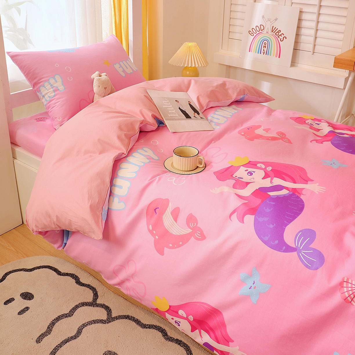 91家纺网 家纺一手货源 找家纺 金鑫汇家纺 2025新款全棉学生宿舍三件套四件套系列 小青龙