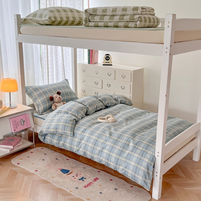 91家纺网 家纺一手货源 找家纺 （总）暖居2025新款学生季三件套棉加绒床盖双面被套学生宿舍专用