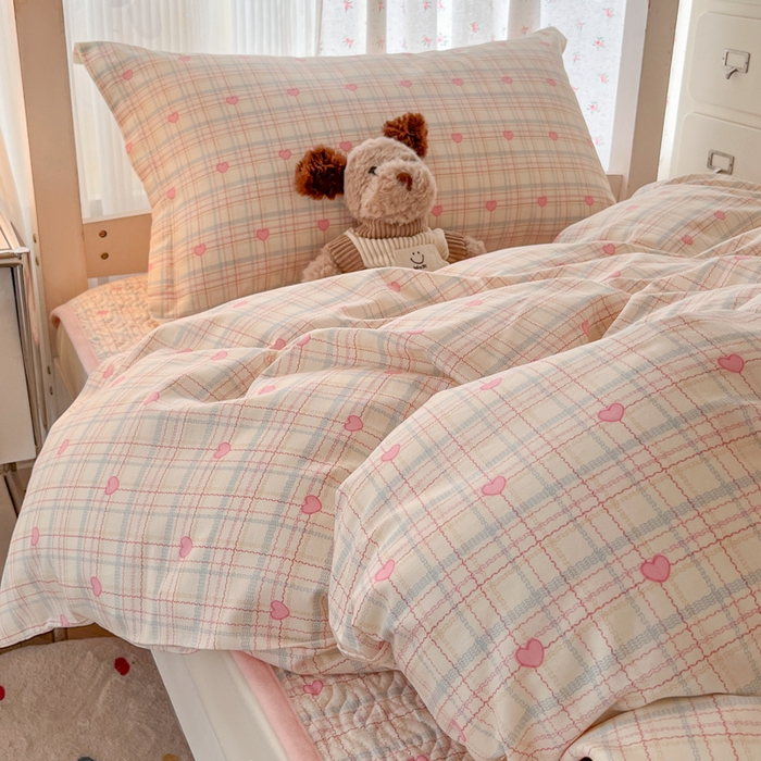 91家纺网 家纺一手货源 找家纺 （总）暖居2025新款学生季三件套棉加绒床盖双面被套学生宿舍专用