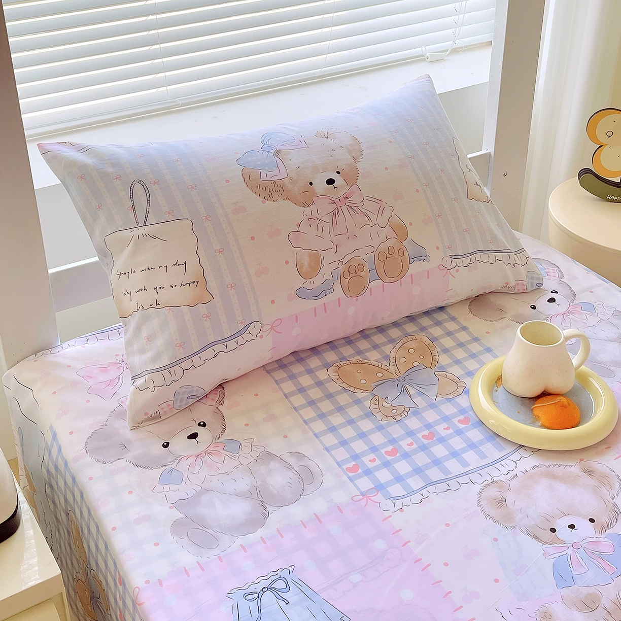 91家纺网 家纺一手货源 找家纺 金鑫汇家纺 2025新款全棉学生宿舍三件套四件套系列 熊熊精灵