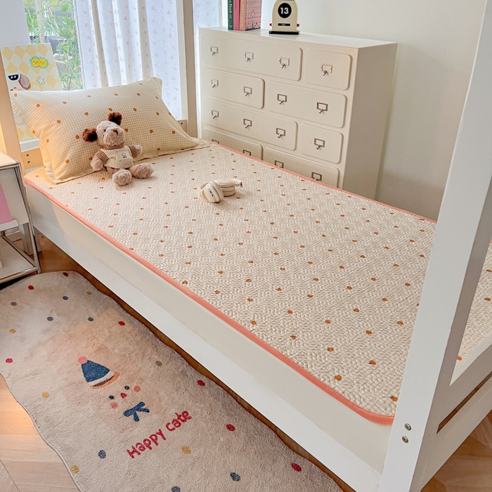 91家纺网 家纺一手货源 找家纺 暖居2025新款学生季三件套棉加绒床盖双面被套学生宿舍专用 橘子汽水