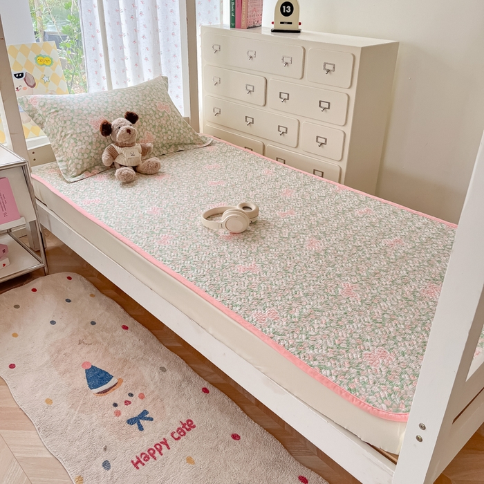 91家纺网 家纺一手货源 找家纺 暖居2025新款学生季三件套棉加绒床盖双面被套学生宿舍专用 梦幻花园