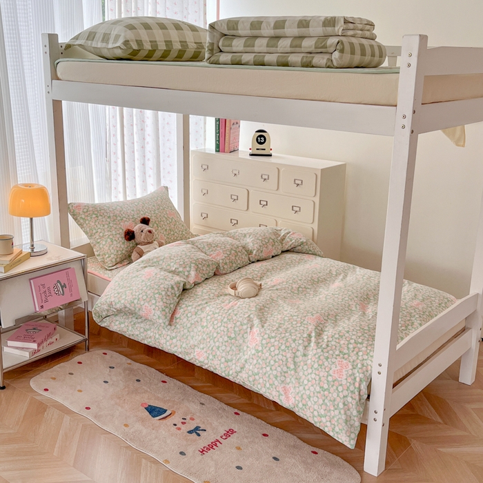 暖居2025新款学生季三件套棉加绒床盖双面被套学生宿舍专用 梦幻花园