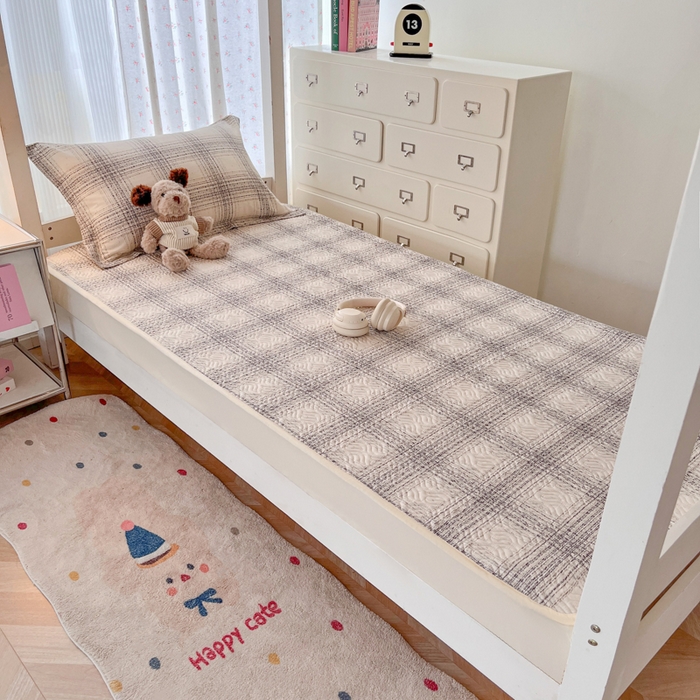 91家纺网 家纺一手货源 找家纺 暖居2025新款学生季三件套棉加绒床盖双面被套学生宿舍专用 香奈