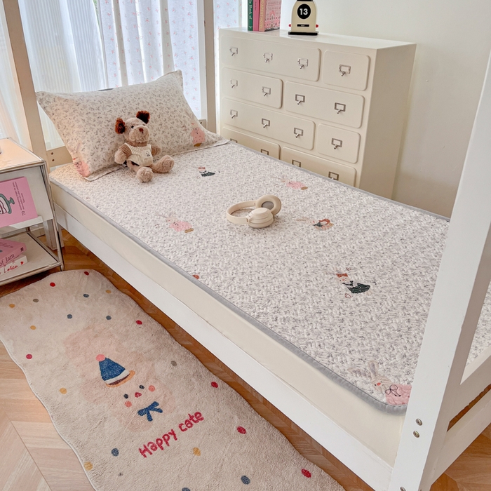 91家纺网 家纺一手货源 找家纺 暖居2025新款学生季三件套棉加绒床盖双面被套学生宿舍专用 小幸运