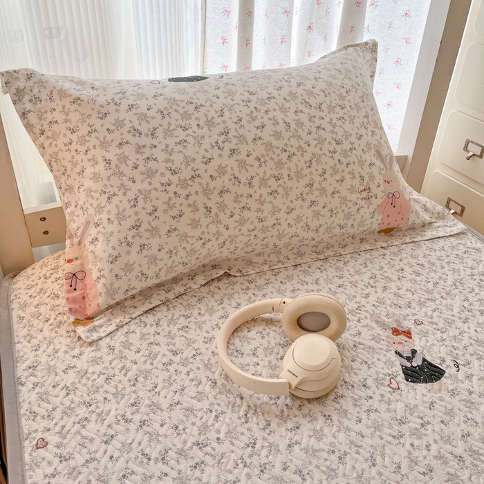 91家纺网 家纺一手货源 找家纺 暖居2025新款学生季三件套棉加绒床盖双面被套学生宿舍专用 小幸运